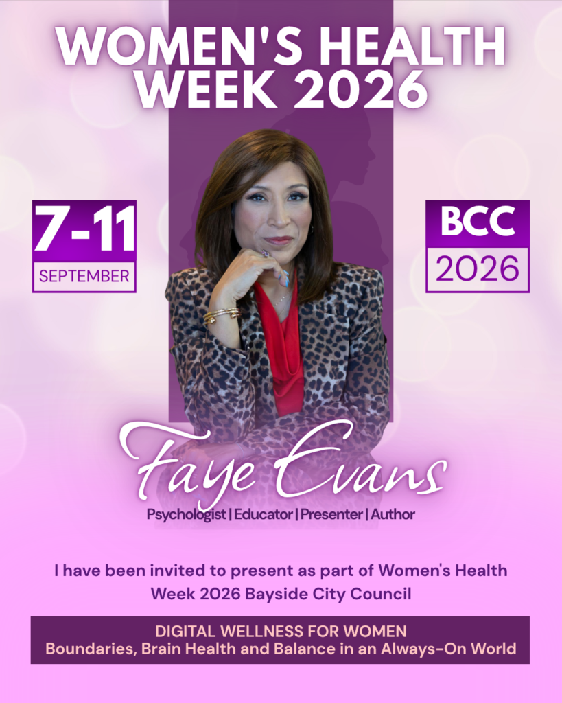 Promotional poster for Women's Health Week 2026 showing a woman in a leopard-print blazer, with dates 7–11 September and BCC 2026 on a pink-purple gradient background.